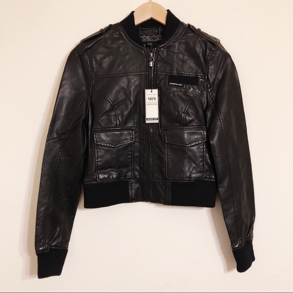 Urban Outfitters Members Only Faux Leather Bomber - Picture 2 of 3